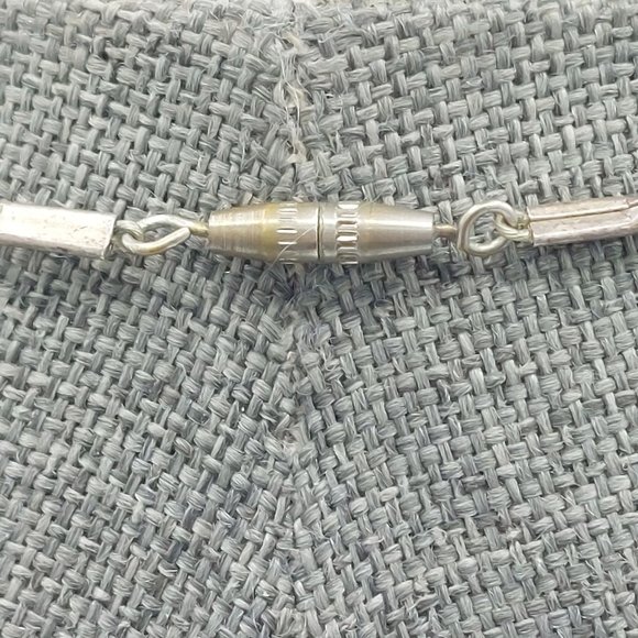 Unisex Necklace Brown Turquoise Colored Stone Beads Single Strand Barrell Clasp - Picture 8 of 9